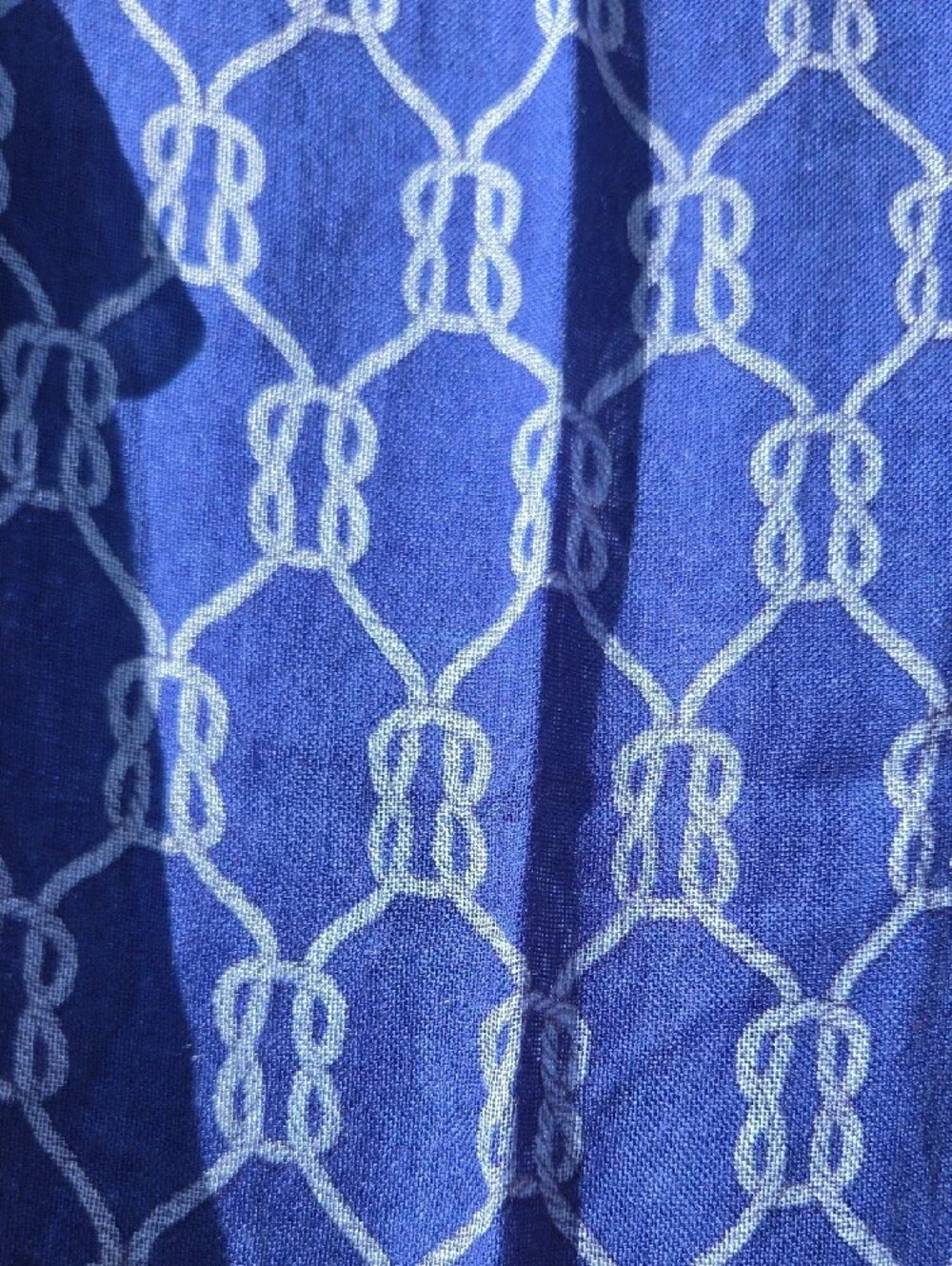 Old Navy Oversize Blue Patterned Fringe Scarf